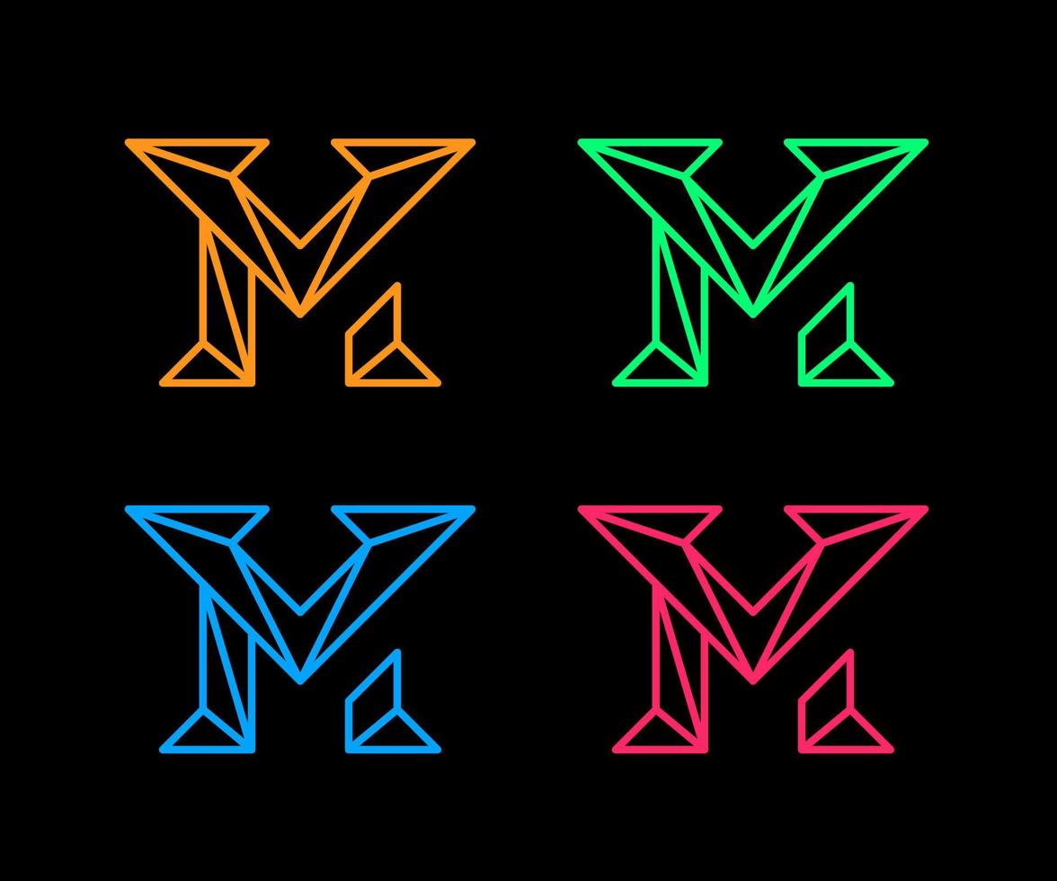 letra m, letra v, logotipo mv vetor