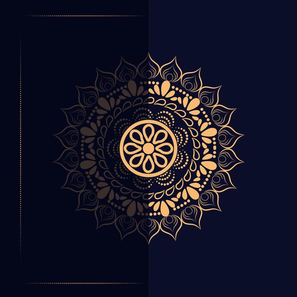 fundo de mandala de luxo com arabesco dourado padrão árabe islâmico estilo oriental. mandala decorativa de estilo ramadã. vetor em illusyration