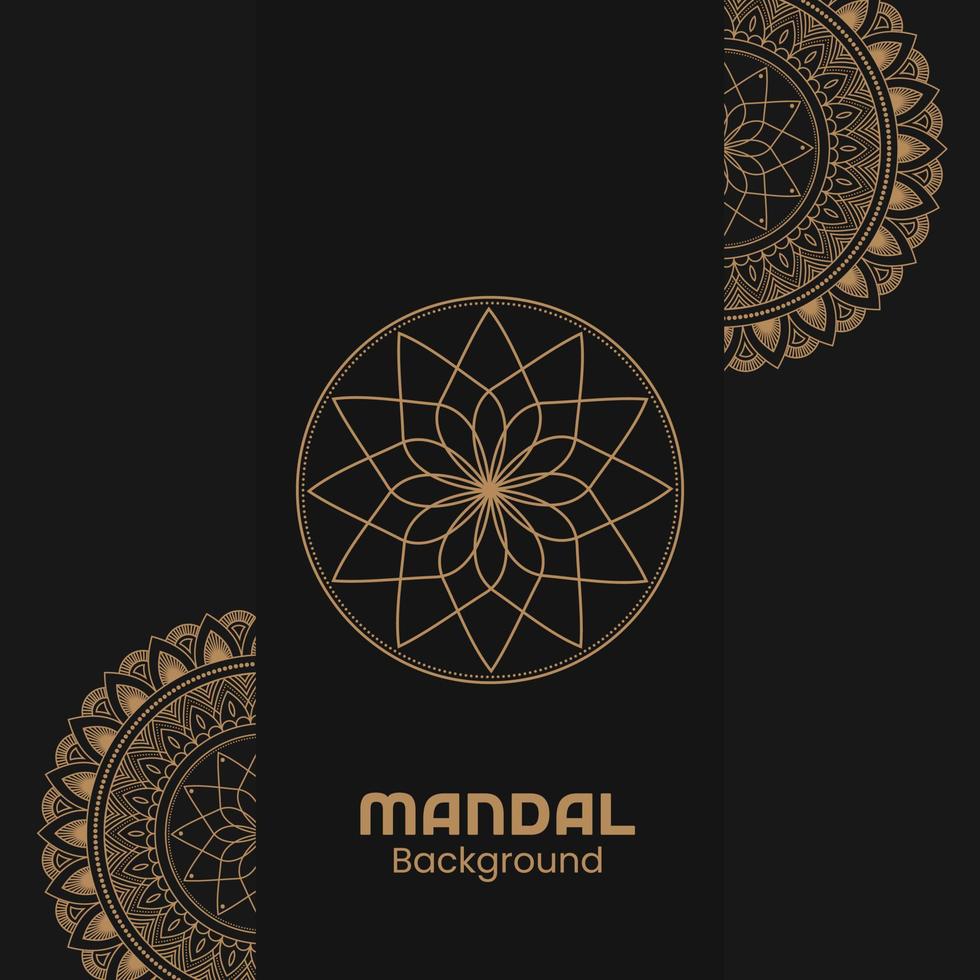 fundo de design de mandala ornamental de luxo em cor de ouro parte 2. design de cartão de convite. ilustração vetorial. vetor