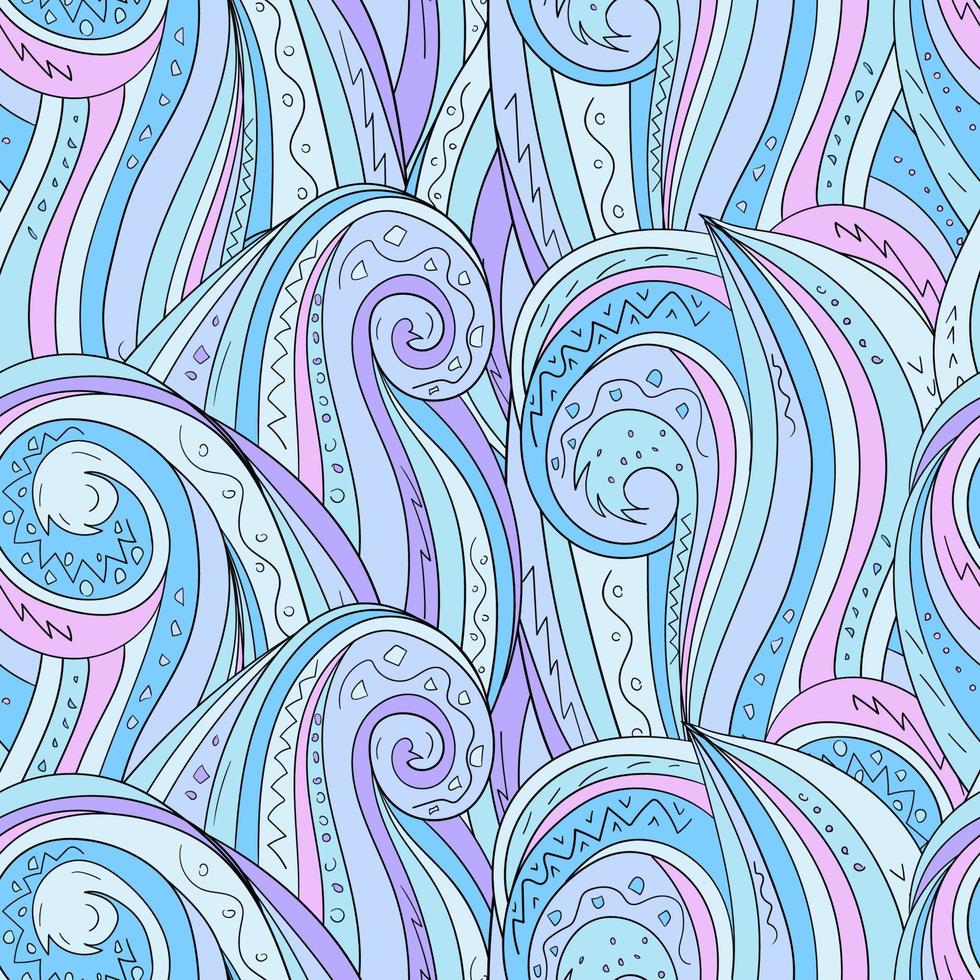 fundo transparente com ondas abstratas. ilustração à mão livre vetor