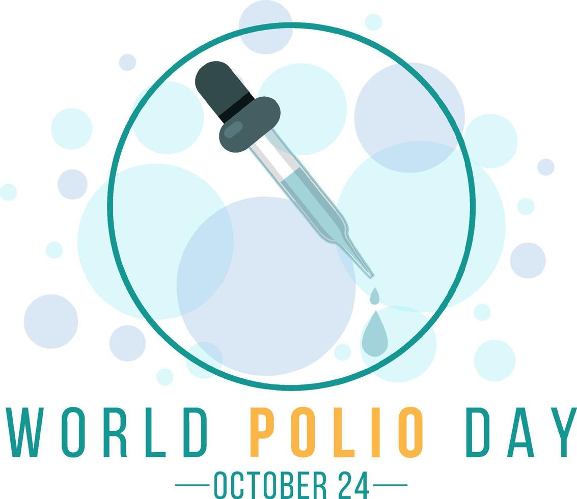 dia mundial da pólio 24 de outubro design de tipografia vetor