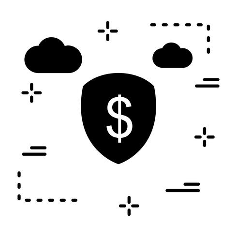 Vector escudo ícone do dólar