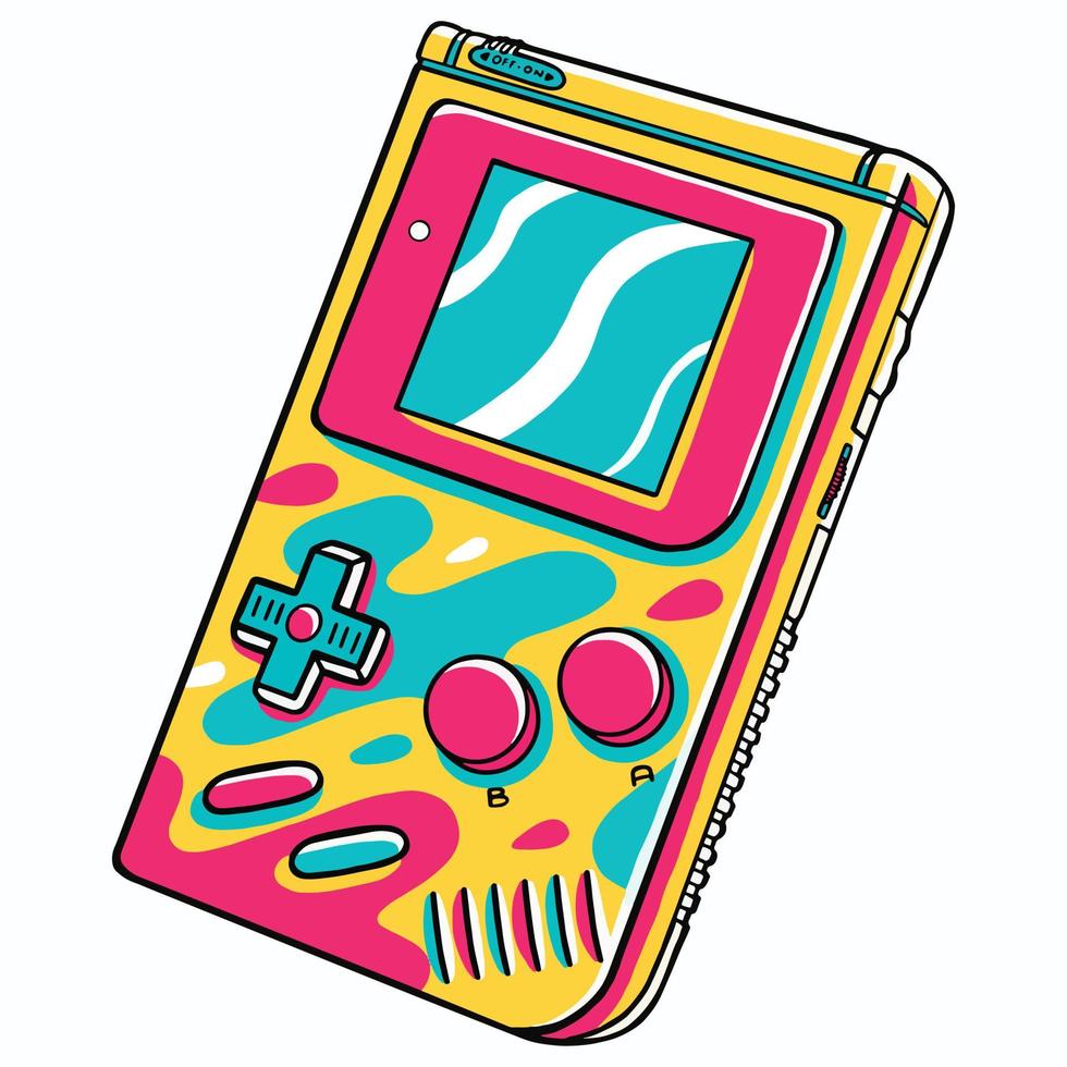 game boy em estilo de design plano vetor