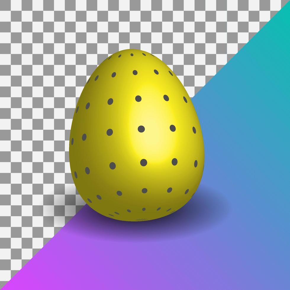 lindo ovo amarelo design de vetor 3d adequado para saudação de páscoa