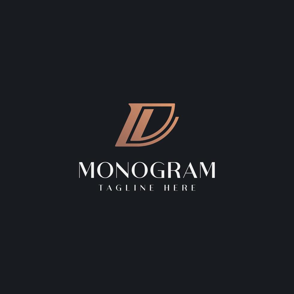 modelo de logotipo de monograma inicial dl ld dl. logotipo do ícone de letra inicial vetor