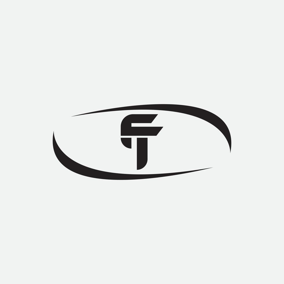 modelo de design de vetor de logotipo de letra inicial tf ou ft