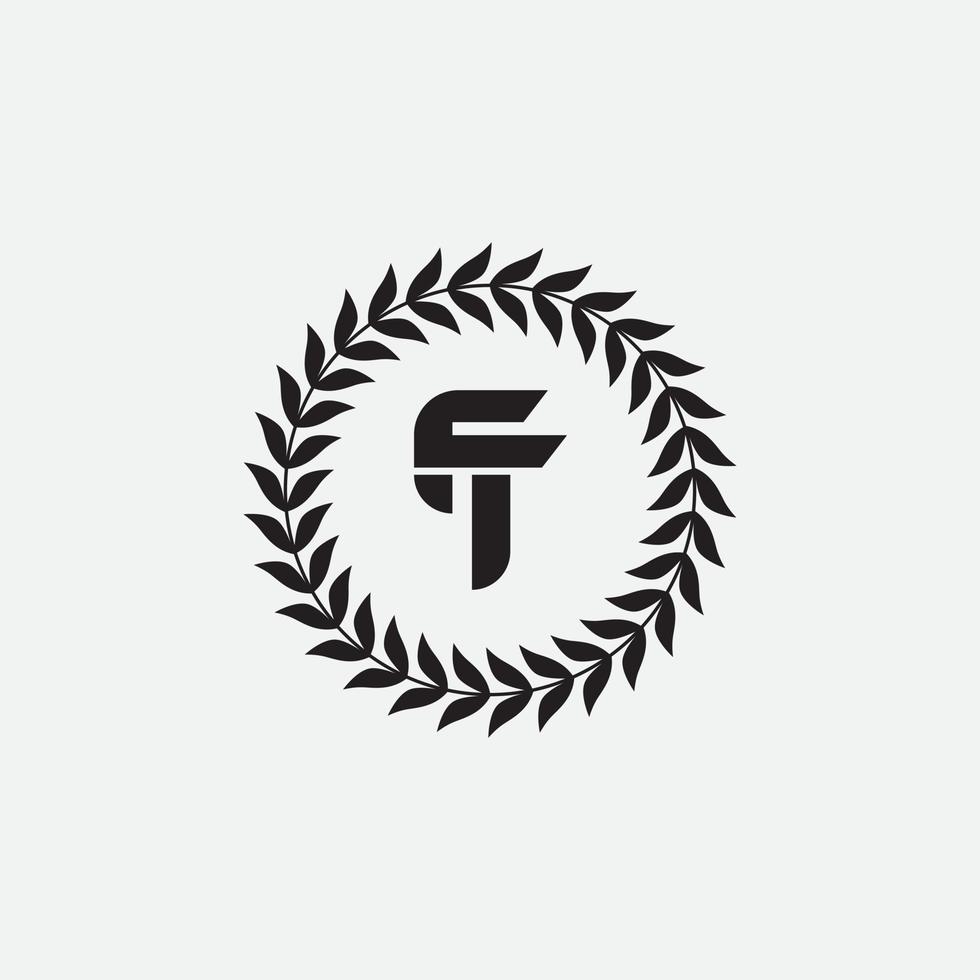 modelo de design de vetor de logotipo de letra inicial tf ou ft