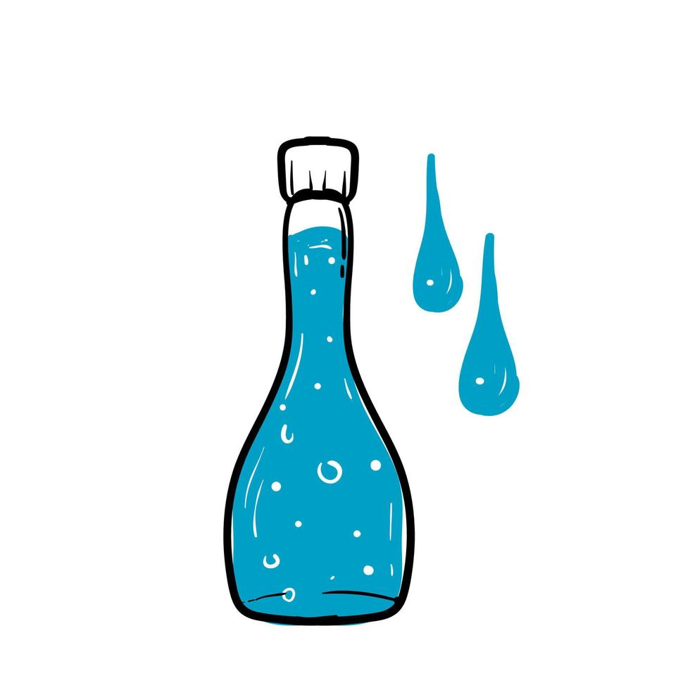 copo desenhado à mão de doodle de ícone de ilustração de bebida de água vetor