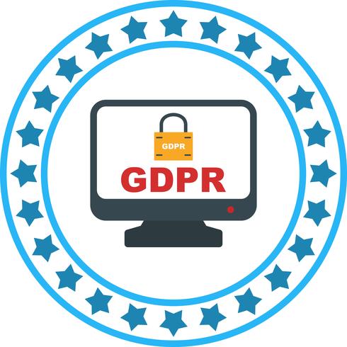 Ícone de tela de bloqueio de segurança GDPR de vetor