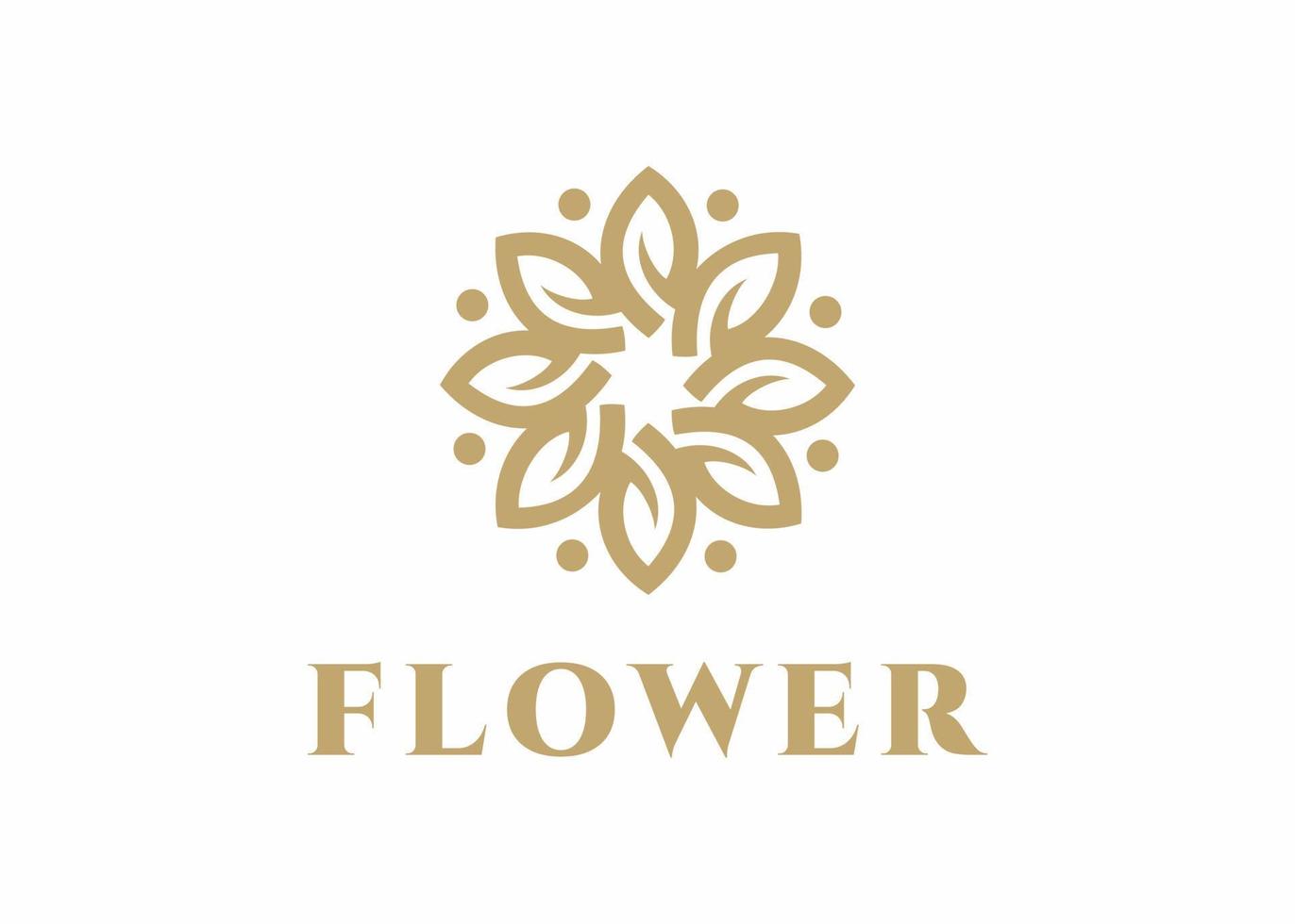 conceito de design de logotipo de flor de luxo, logotipo de casamento, modelo de logotipo de beleza ou spa vetor