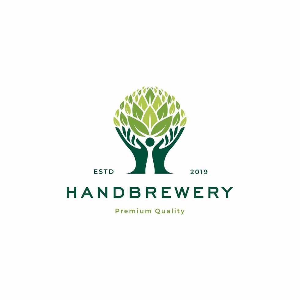 logotipo da cervejaria de mão vector hipster ilustração de design vintage retrô