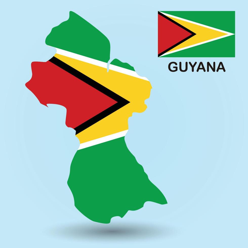 mapa da guiana e fundo da bandeira vetor
