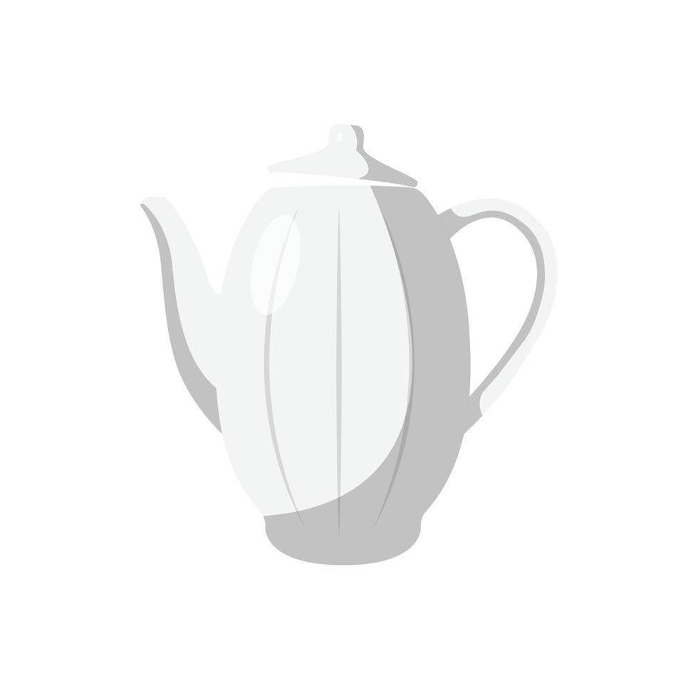 ilustração plana de bule de cerâmica. elemento de design de ícone limpo em fundo branco isolado vetor