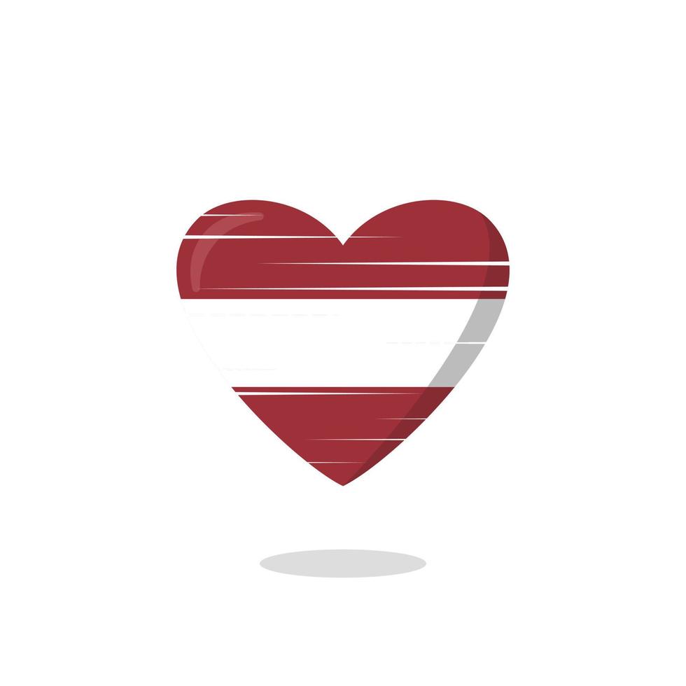 ilustração de amor em forma de bandeira da letônia vetor