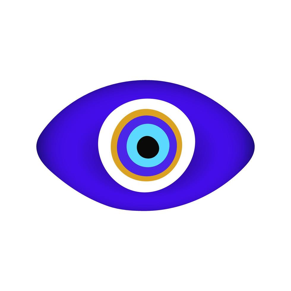 azul oriental mau olhado símbolo amuleto estilo plano design ilustração vetorial. vetor