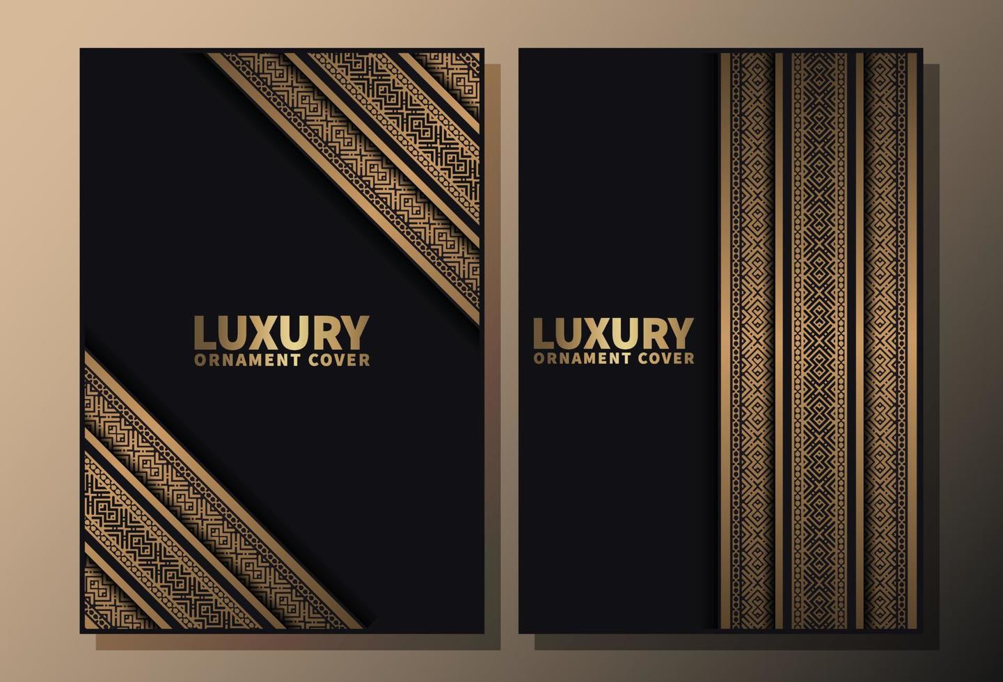 capa de borda de padrão preto e dourado elegante vetor