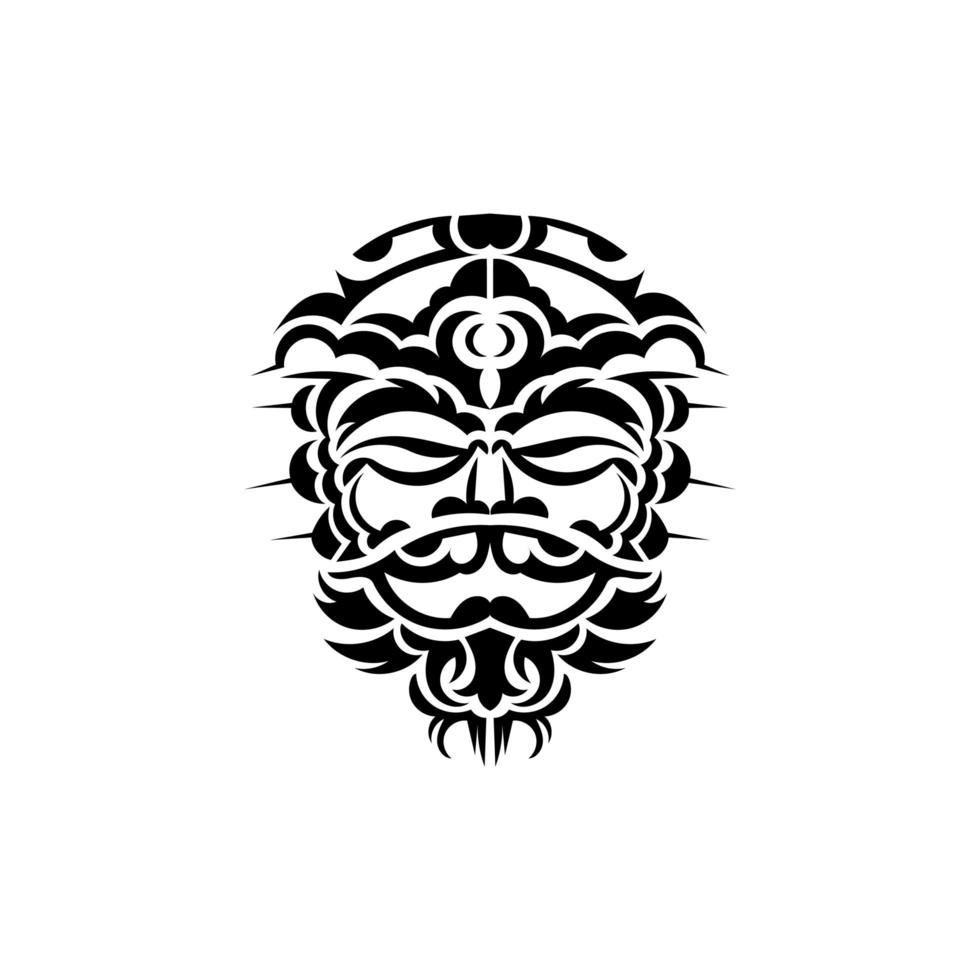 máscara tribal. símbolo de totem tradicional. tatuagem preta em estilo maori. isolado. vetor. vetor