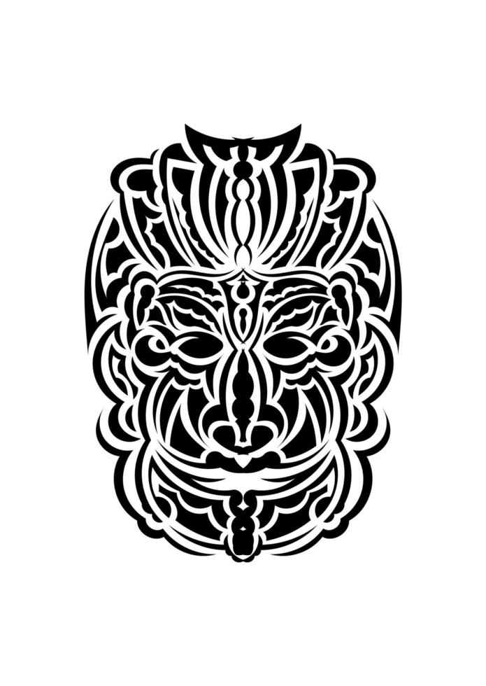 máscara tribal. padrões étnicos monocromáticos. tatuagem preta em estilo maori. isolado. vetor. vetor