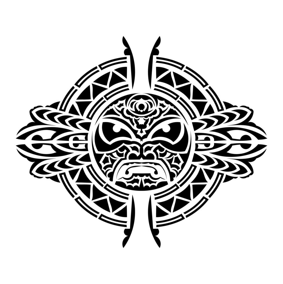 máscara tribal. símbolo de totem tradicional. tatuagem preta no estilo das tribos antigas. vetor