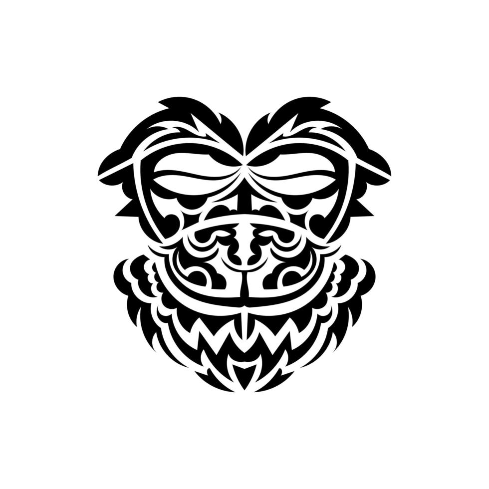 máscara tribal. padrões étnicos monocromáticos. tatuagem preta em estilo maori. isolado no fundo branco. vetor. vetor