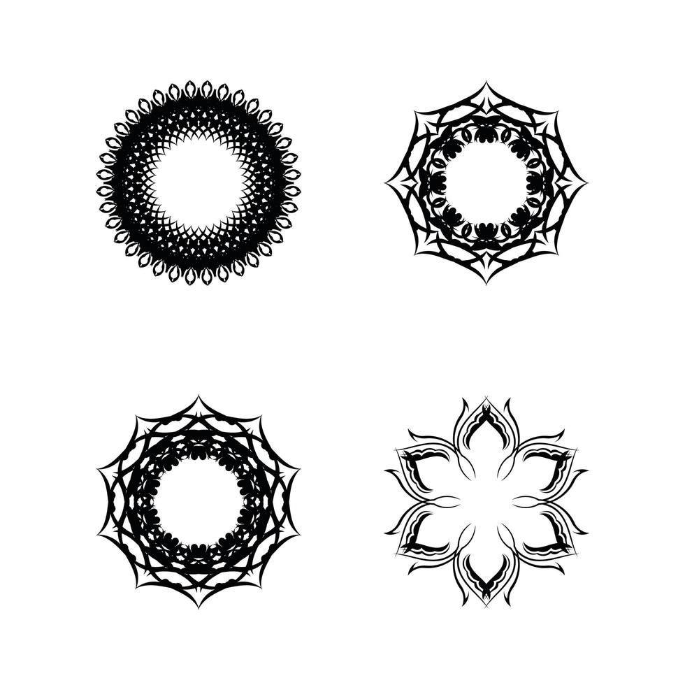 conjunto de ornamentos de mandala. ilustração de véu. vetor