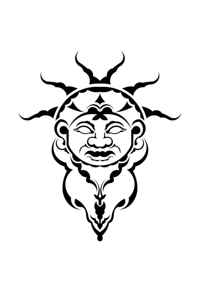 máscara tribal. padrões étnicos monocromáticos. tatuagem preta em estilo maori. isolado. vetor. vetor