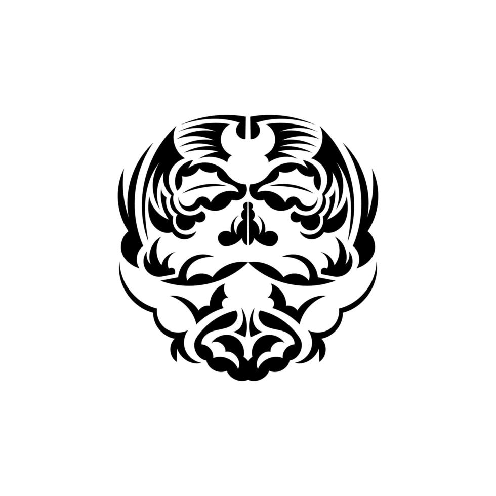 máscara maori. padrão de decoração tradicional da Polinésia e do Havaí. isolado no fundo branco. estilo plano. ilustração vetorial. vetor