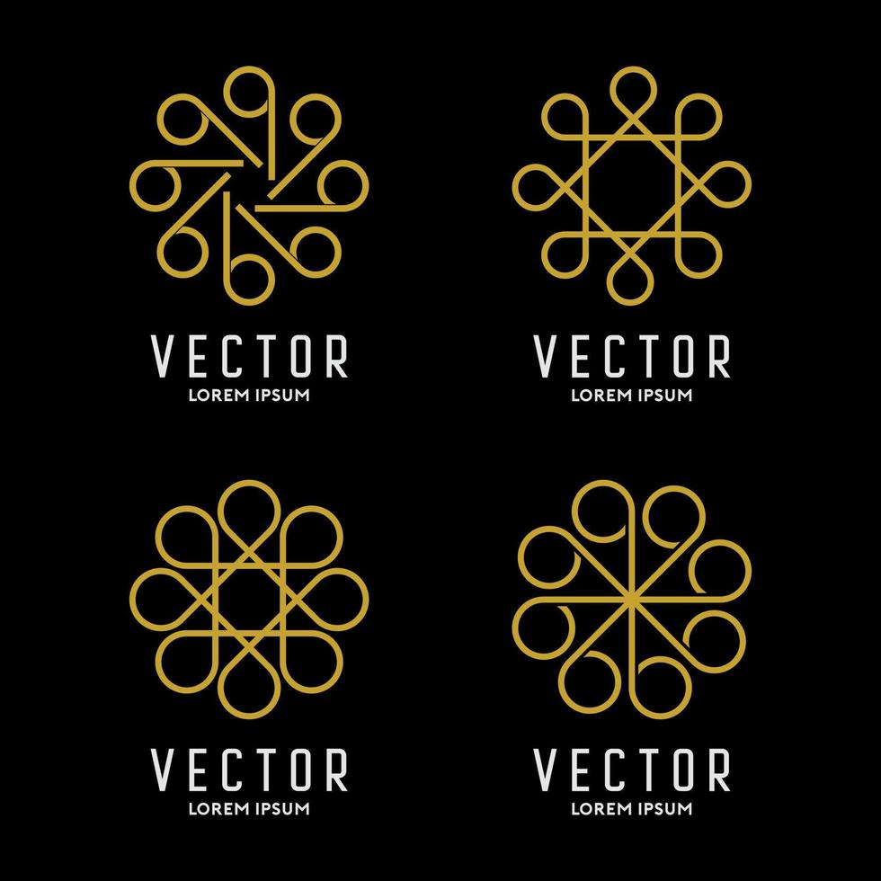 vetor de design de logotipo linear abstrato