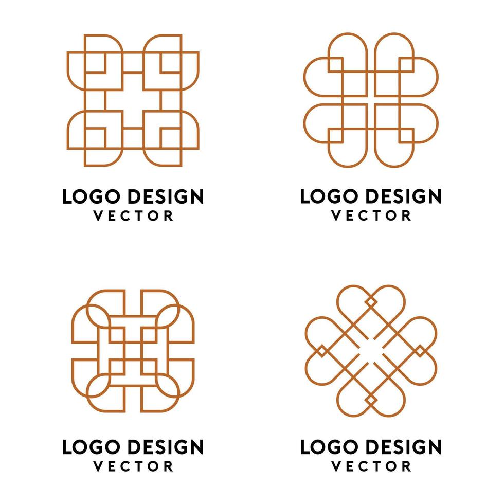 conjunto de vetores de modelo de logotipo linear na moda
