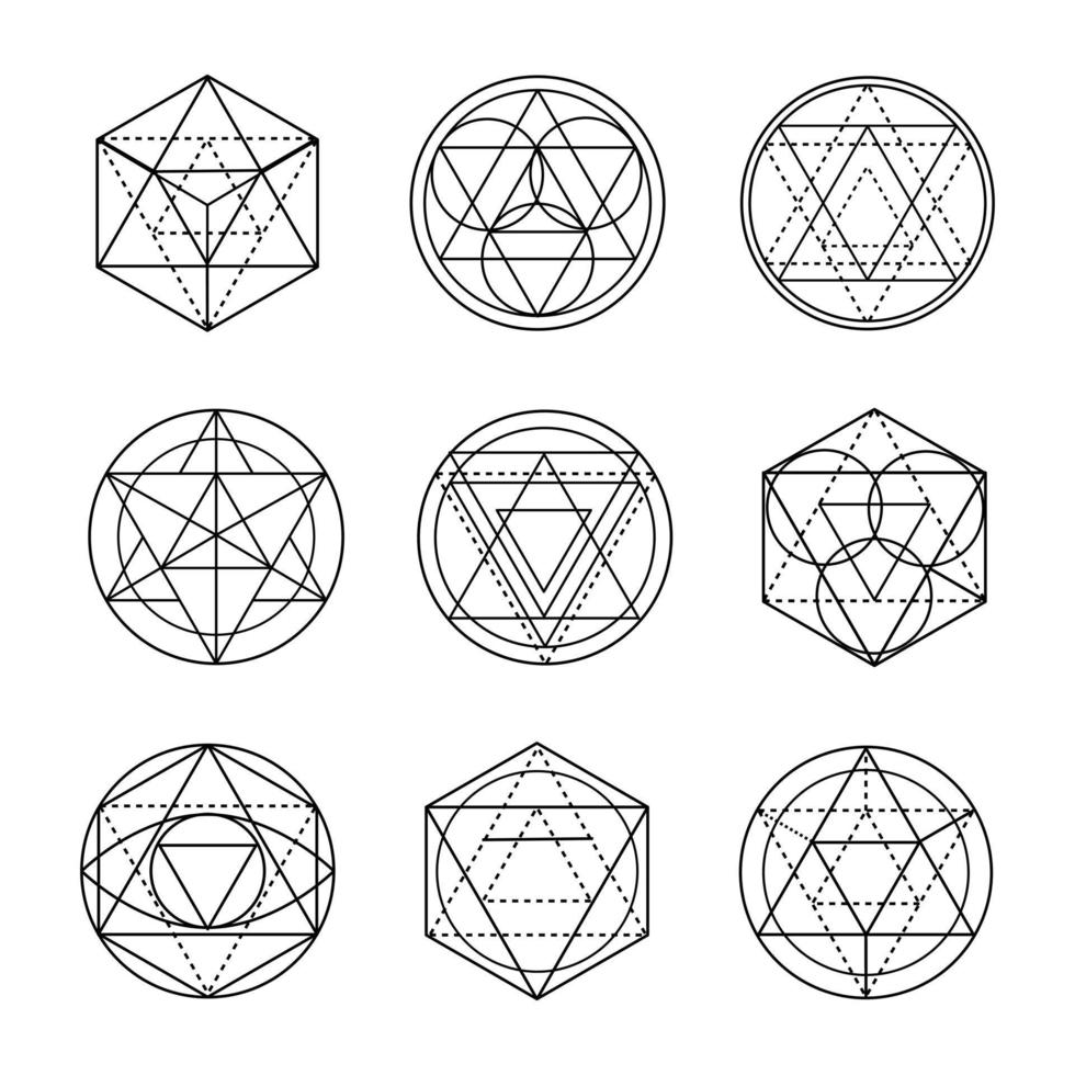 arte de linha de geometria sagrada vetor