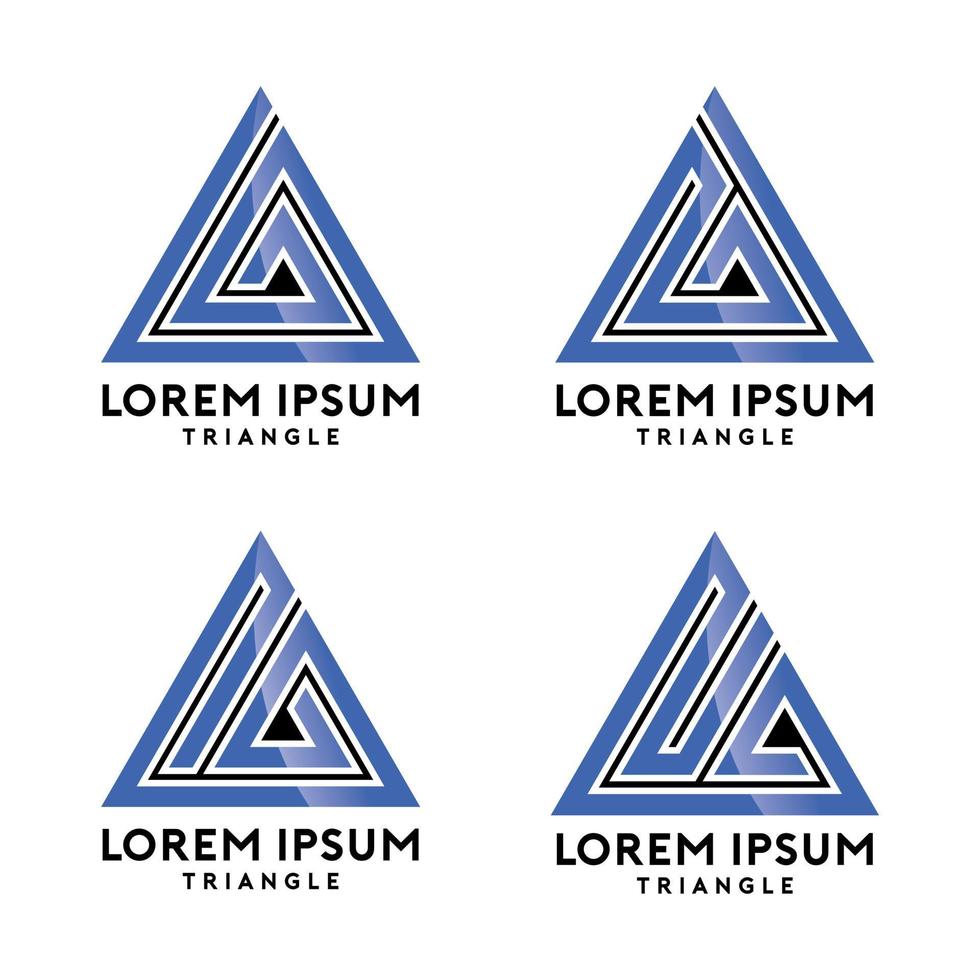 vetor de design de logotipo de linha triangular