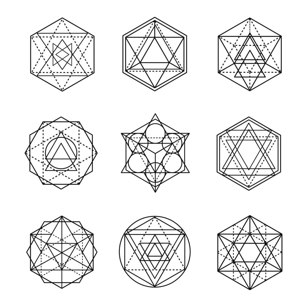 conjunto de geometria sagrada vetor