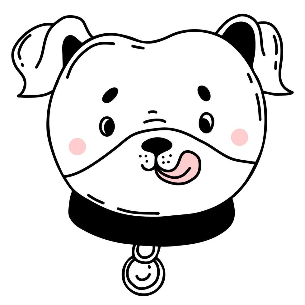 Cachorro fofinho. ilustração vetorial em estilo doodle desenhado à mão linear vetor