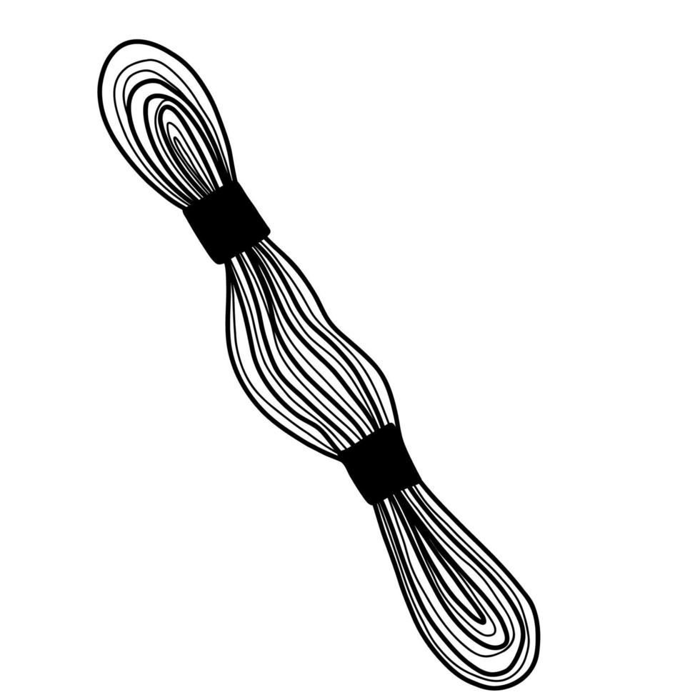 meada de fio. ilustração vetorial em estilo doodle desenhado à mão linear vetor