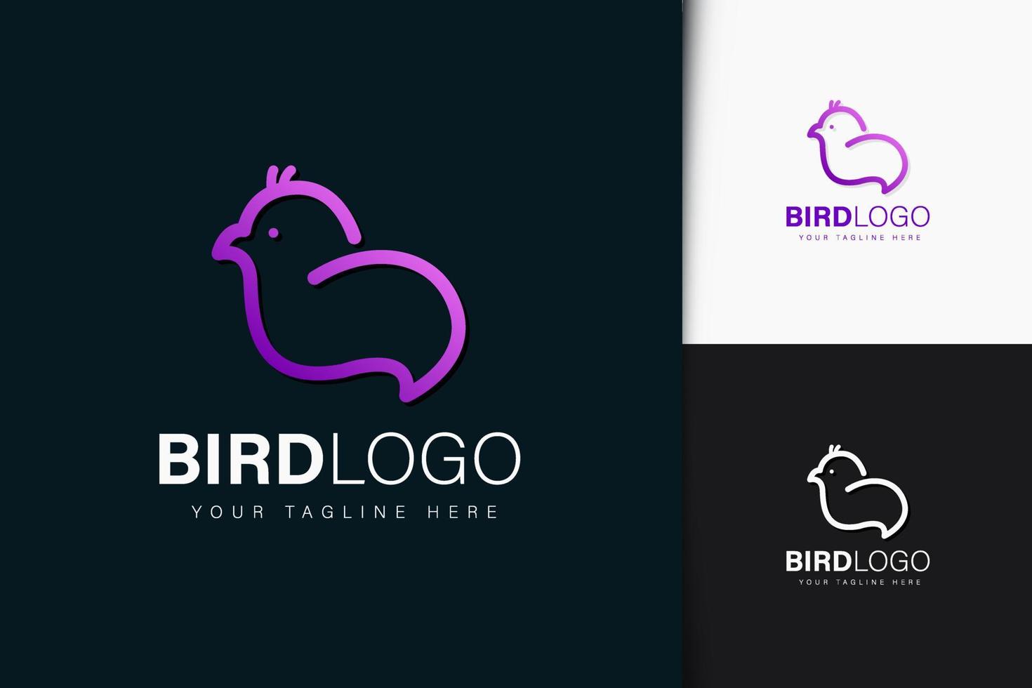 desenho de logotipo de pássaro com gradiente vetor