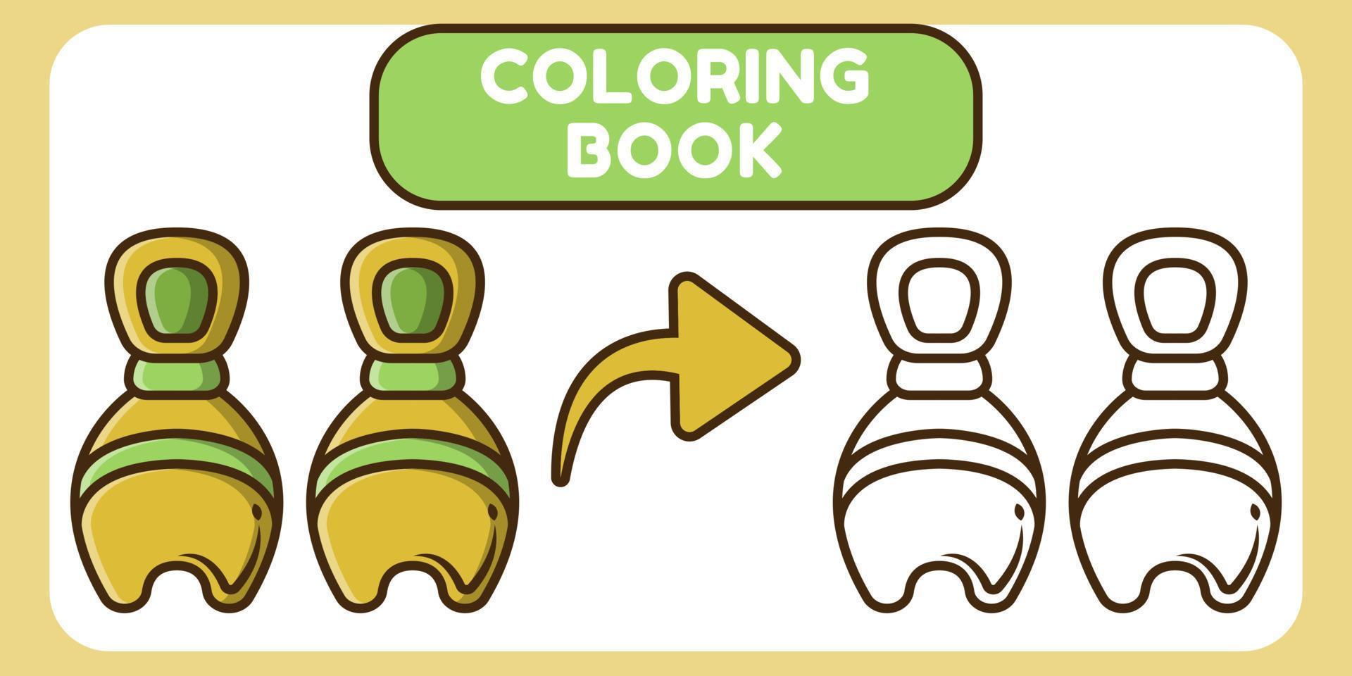 sapatos de mergulho bonitos livro de colorir doodle desenhado à mão para crianças vetor