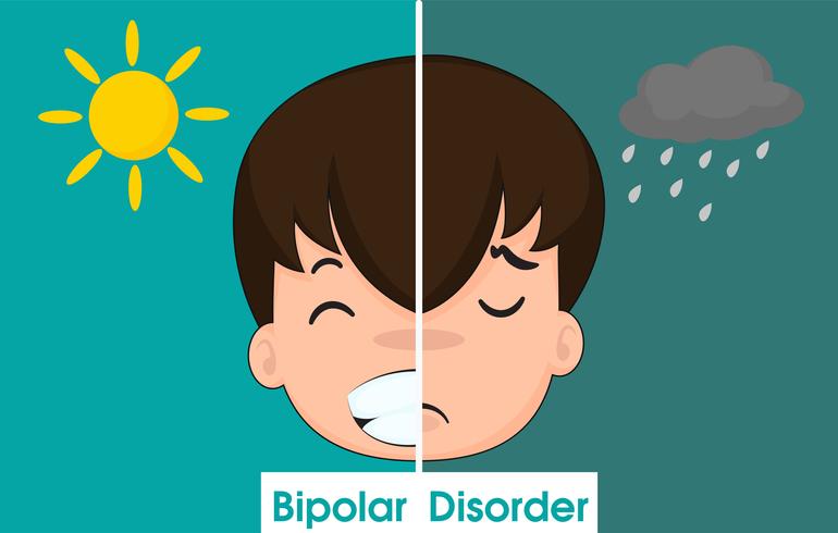 Homens com sintomas bipolares ou depressão e devem consultar um psiquiatra vetor