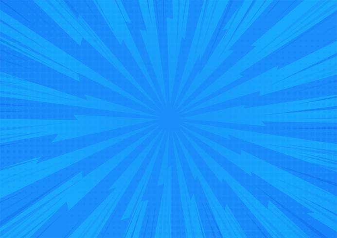 Fundo cômico abstrato azul da luz solar dos desenhos animados. Projeto de ilustração vetorial. vetor
