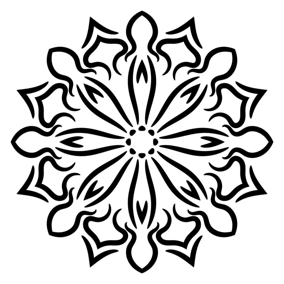 mandala fofa. flor redonda ornamental doodle isolada no fundo branco. ornamento decorativo geométrico em estilo oriental étnico. vetor