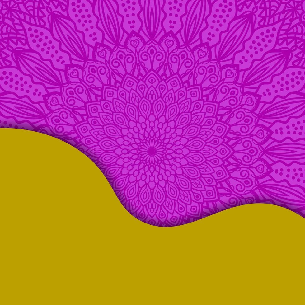 cartão abstrato com mandala. flor ornamental doodle redondo, plano de fundo. vetor