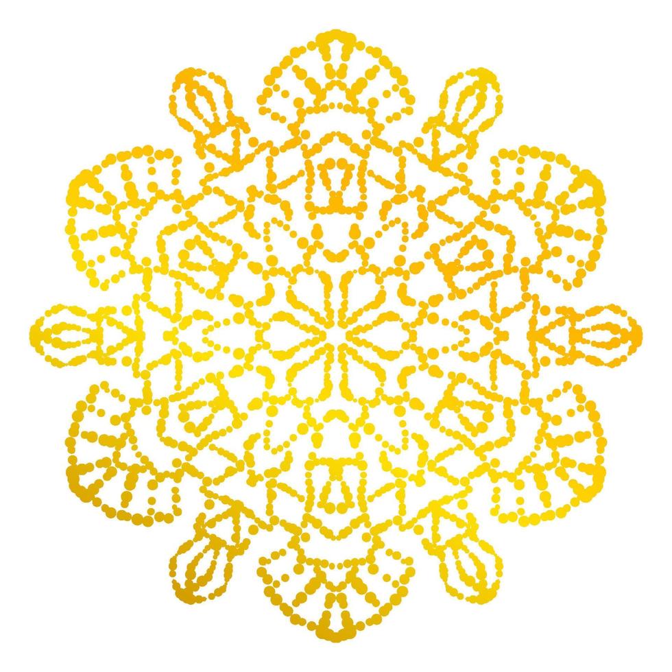 mandala de flores pontilhadas. elemento decorativo. doodle redondo ornamental isolado no fundo branco. elemento de círculo geométrico. vetor