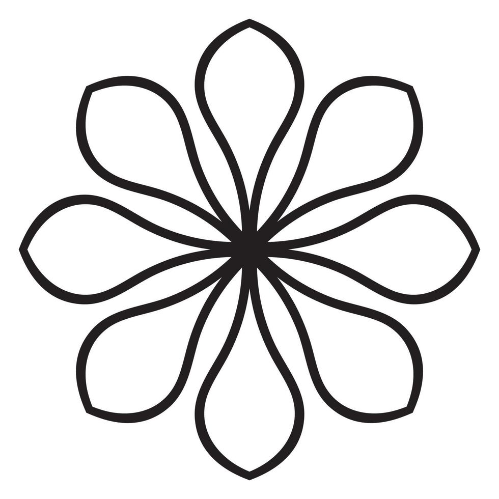 mandala fofa. flor redonda ornamental doodle isolada no fundo branco. ornamento decorativo geométrico em estilo oriental étnico. vetor