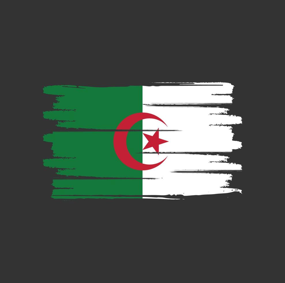 pinceladas de bandeira da argélia vetor