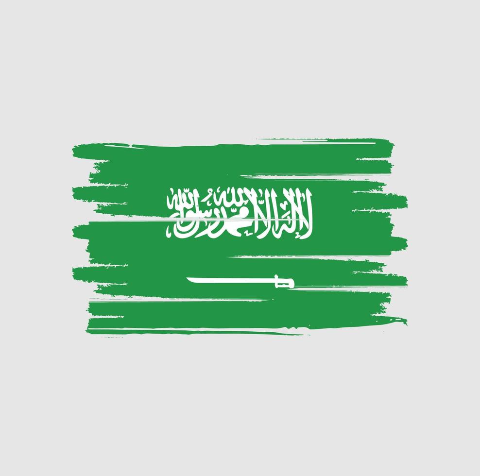 pinceladas de bandeira da arábia saudita vetor