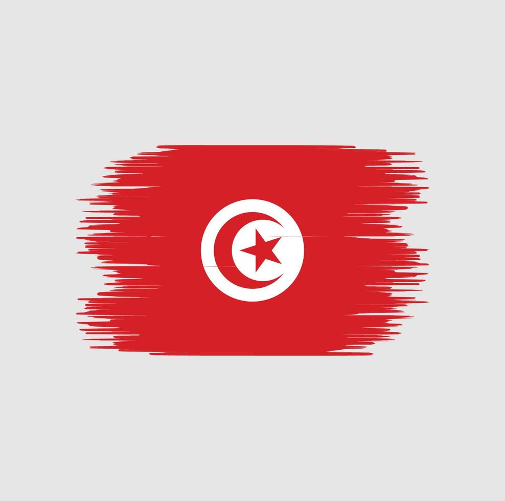 pincelada de bandeira da tunísia. bandeira nacional vetor