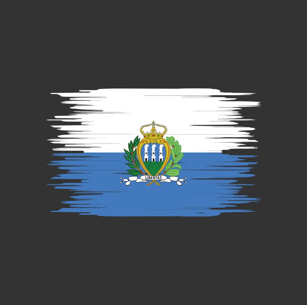 pincelada de bandeira de san marino. bandeira nacional vetor