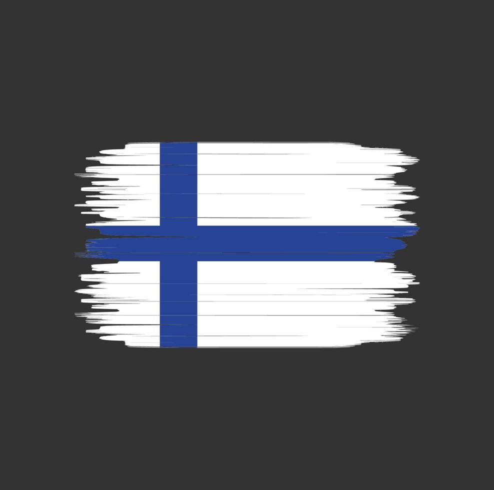 pincelada de bandeira finlandesa. bandeira nacional vetor