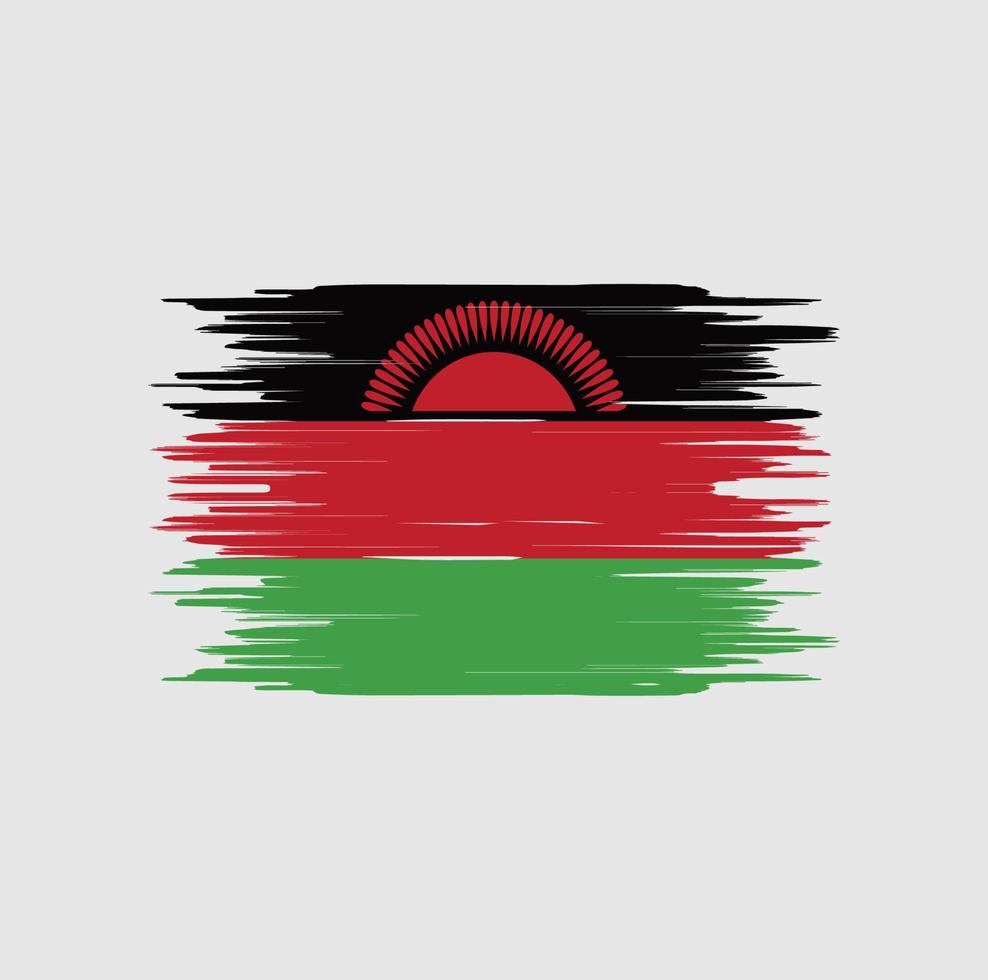 pincelada de bandeira do malawi. bandeira nacional vetor