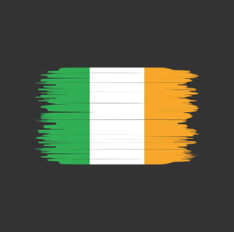 pincelada de bandeira da irlanda. bandeira nacional vetor