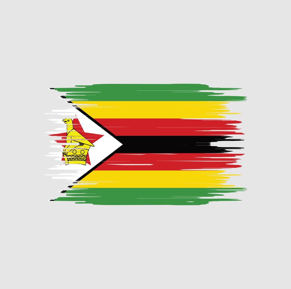 pincelada de bandeira do zimbábue. bandeira nacional vetor